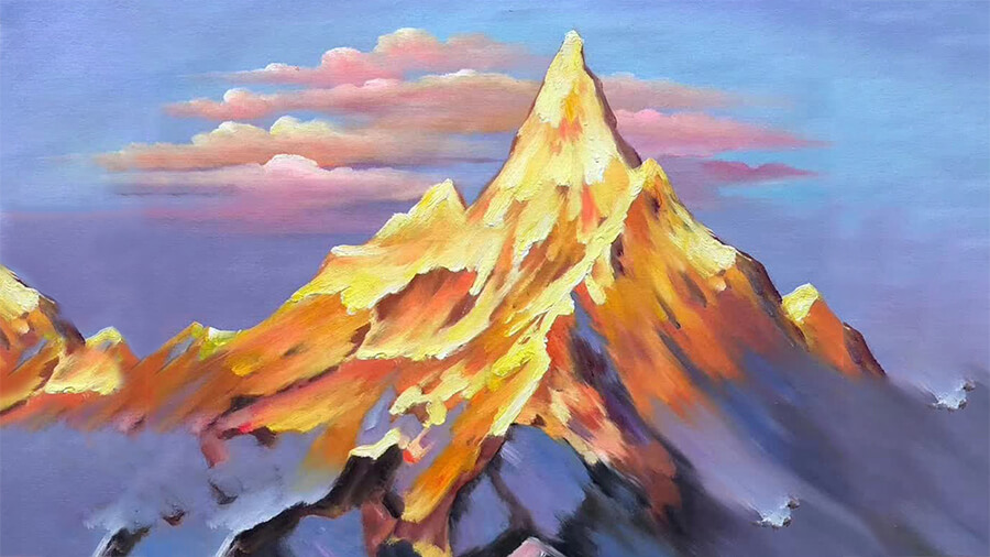 paysage montagne peinture