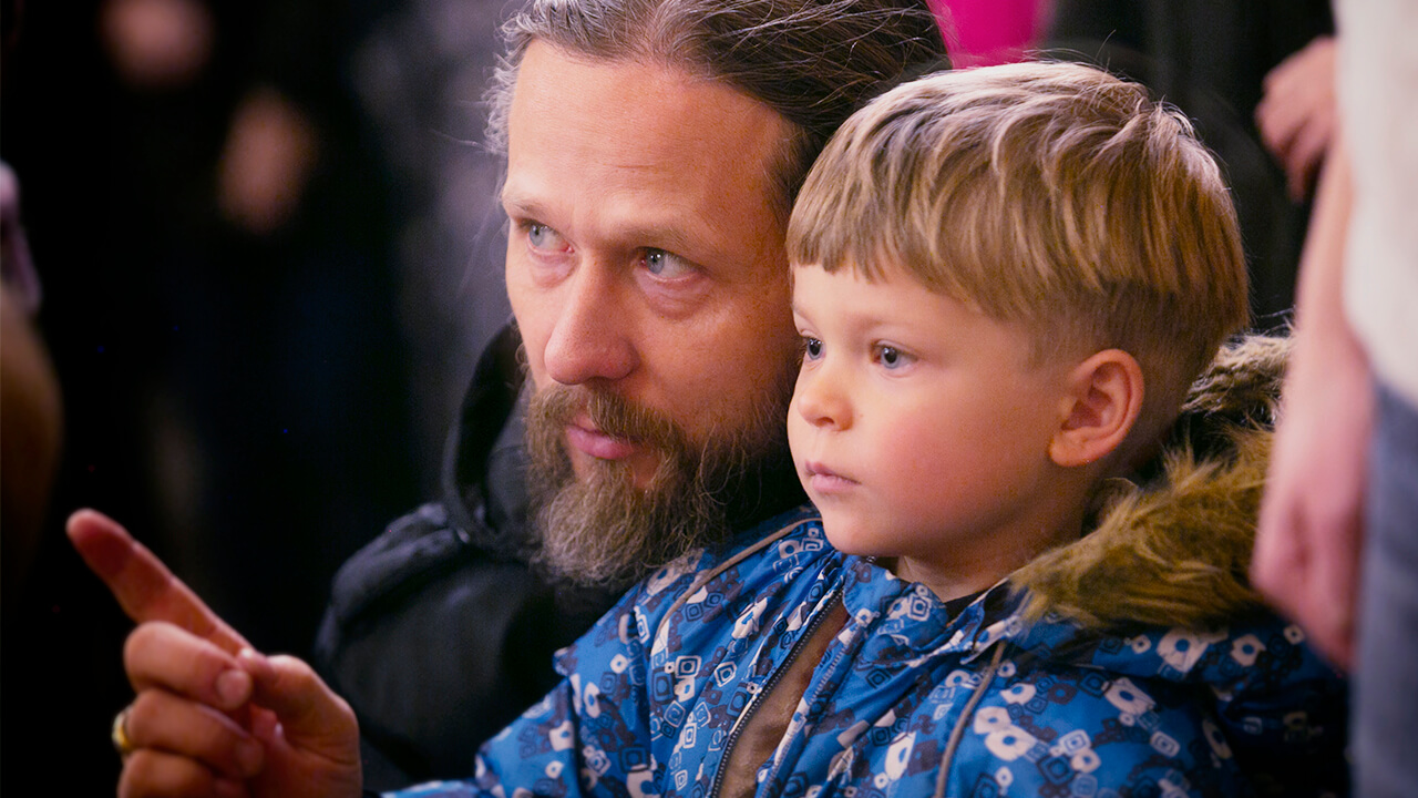 family in church