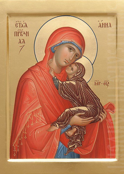 Icon of Saint Anna holding Virgin Mary