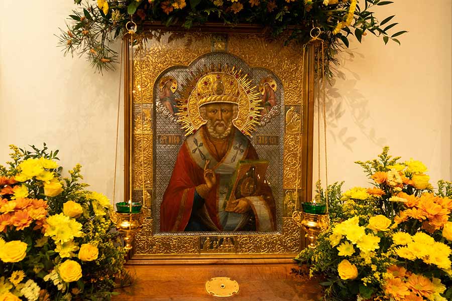 St Nicholas icon with relics Minsk