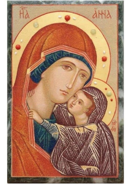 Stone Icon of Saint Anna