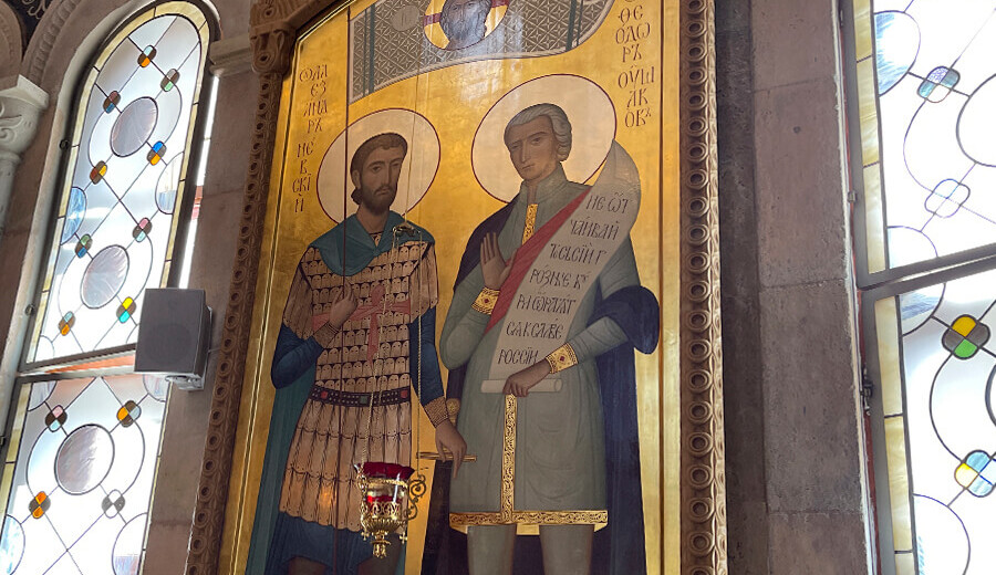 Ikone des Heiligen in einer der Klosterkirchen