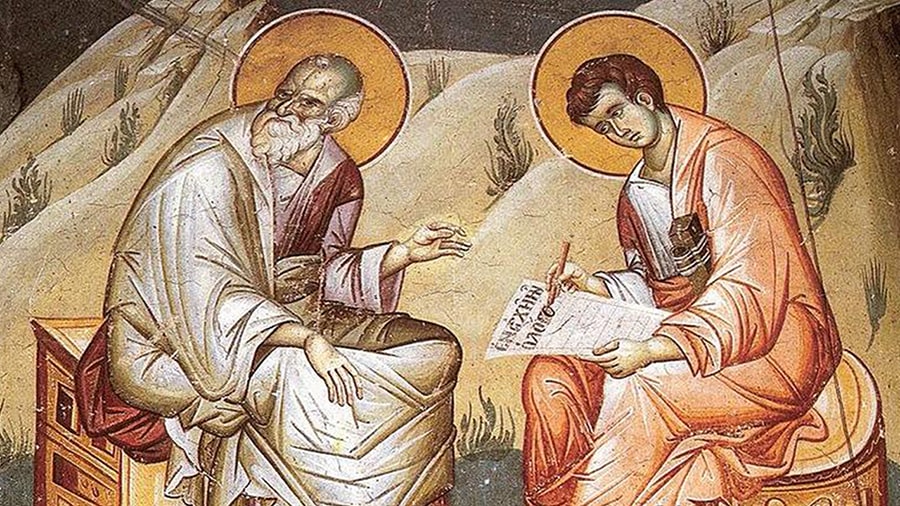 Freskodarstellung von Johannes dem Theologen