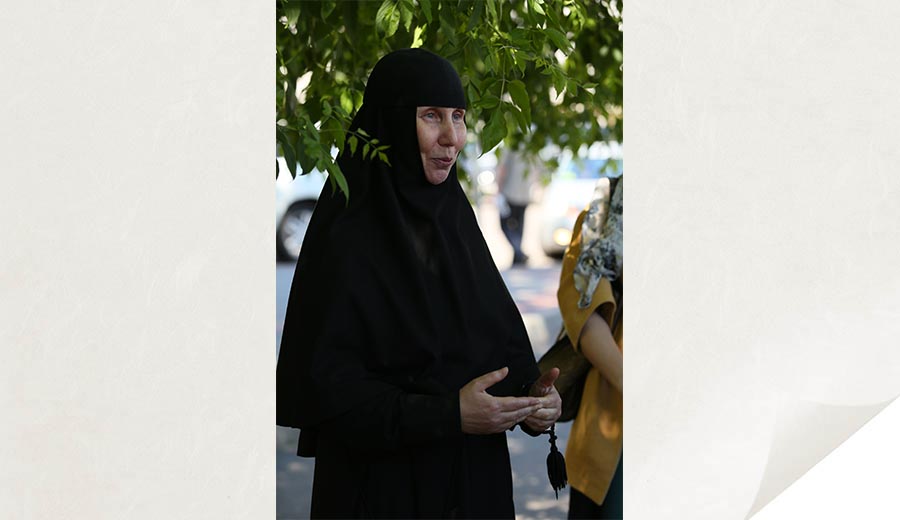 Nun Anfisa (Ostapchuk) speaking to the Сonvent community
