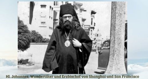 Hl. Johannes (Maximowitsch), Erzbischof von Shanghai und San Francisco
