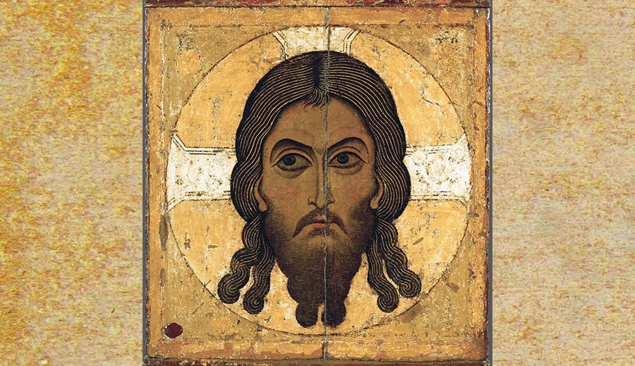 Spas Nerukotvornyy (Saviour Not Made by Hands). Icon. Novgorod, 12th century