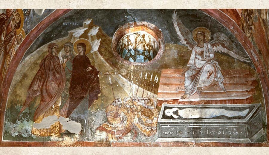Fresco from the Church of Saint Demetrius in Markov Monastery near Skopje, Macedonia