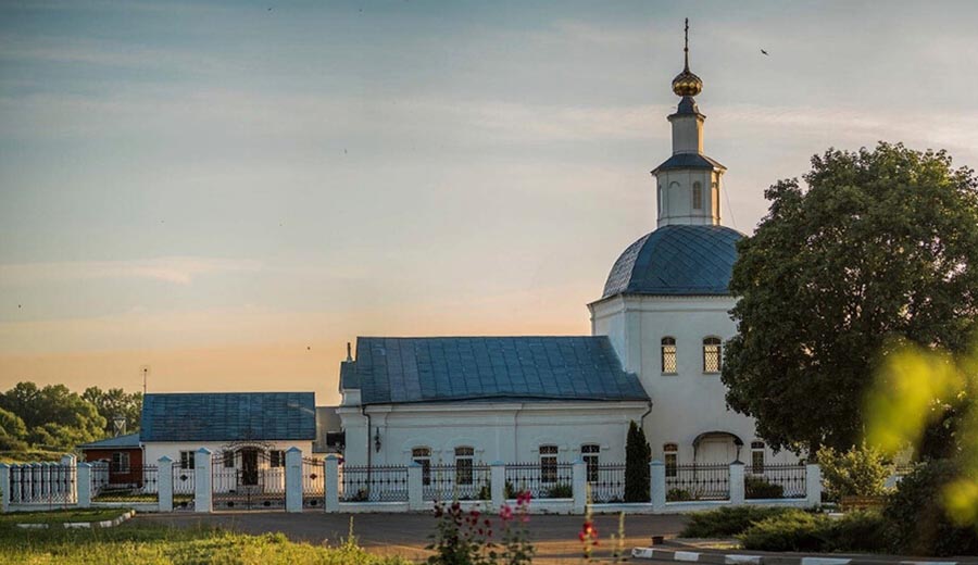 Church of the Dormition of the Theotokos in St. Matrona's native village of Sebino, Tula Region, Russia 