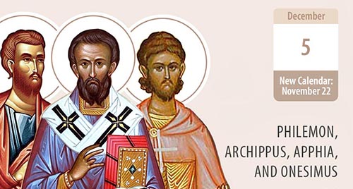 Philemon, Archippus, Apphia, and Onesimus, Disciples of St. Paul