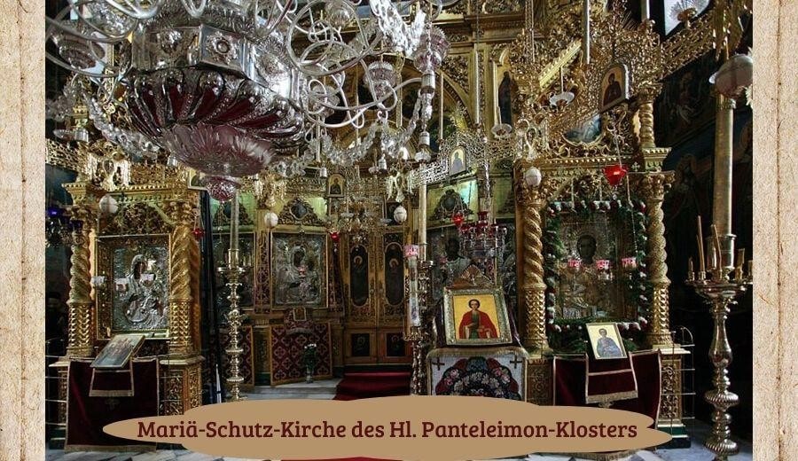 In der Mariä Schutz-Kirche des Hl. Panteleimon-Klosters