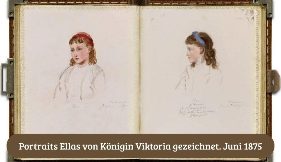 Portraits Ellas von Königin Victoria gezeichnet