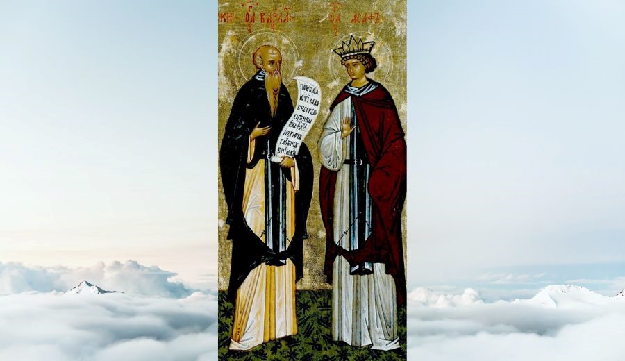 Die Väter Barlaam, ein Mönch, und Joasaph, der Sohn des Königs von Indien