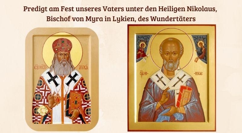 Predigt am Fest des Hl. Nikolaus, Bischof von Myra in Lykien