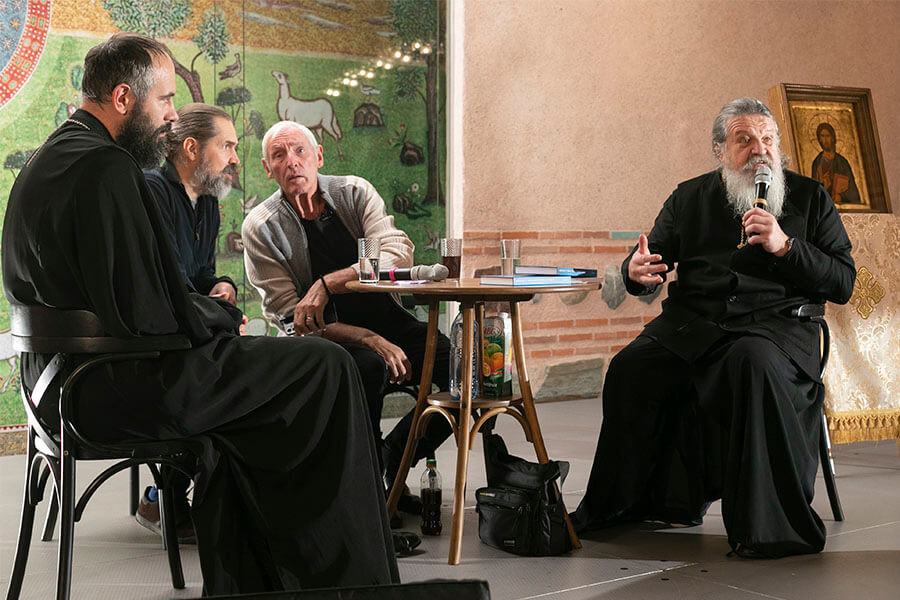 Meeting with the monastery's spiritual father