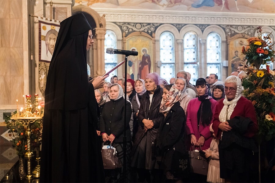 Nun Agapia at the Liturgy