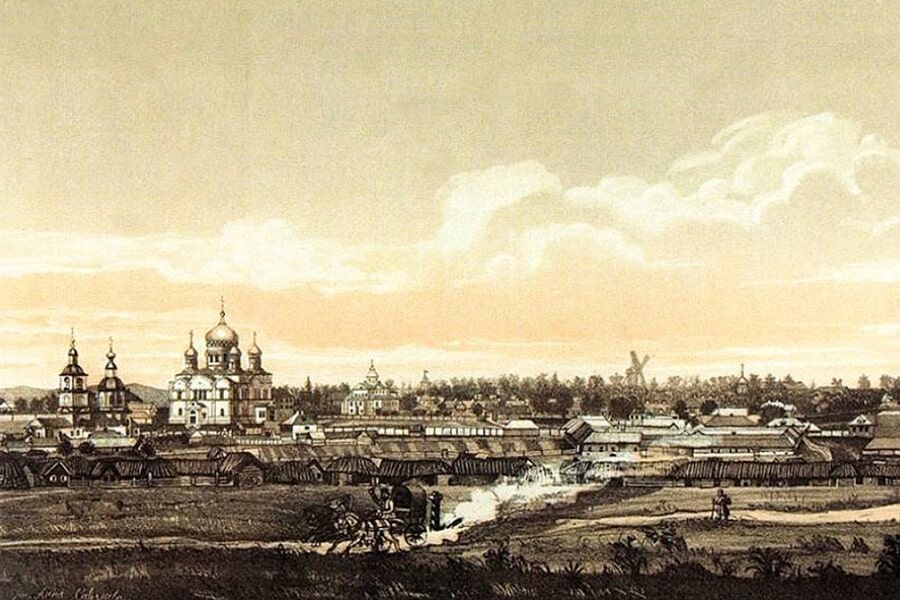 Lithograph of the Seraphim-Diveyevo Convent,