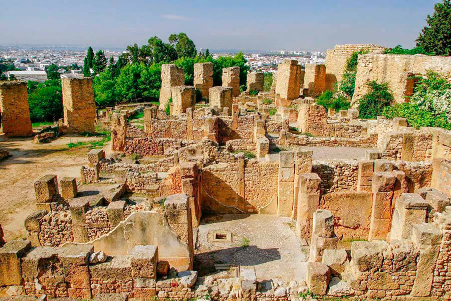 Ruins of Carthage in the suburbs of modern Tunis