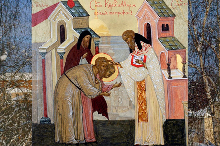 The monastic tonsure of Saints Kirill and Maria
