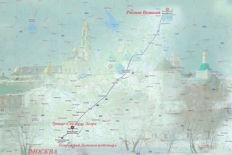 Places where Venerable Kirill and Maria of Radonezh performed their life's exploits