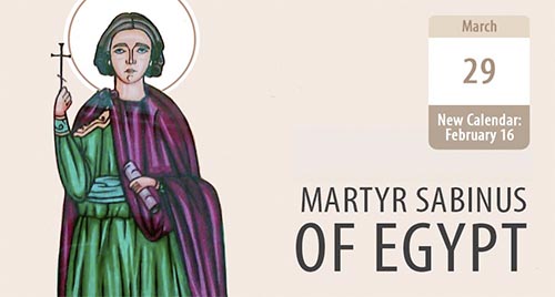 Martyr Sabinus, a divine root, an unfading blossom