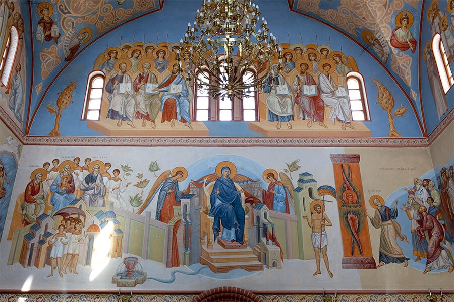 frescos in the church