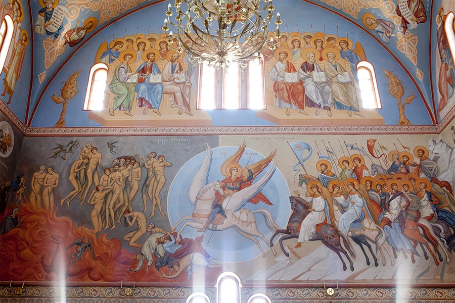frescos in the church