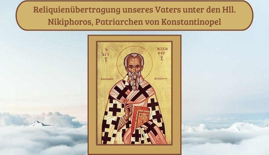 Hl. Nikiphoros, Patriarchen von Konstantinopel