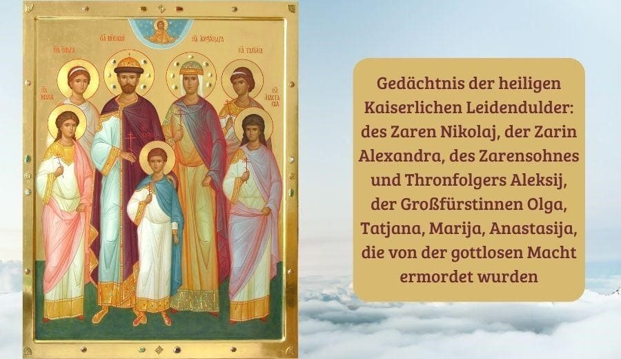 Ged&auml;chtnis der heiligen Kaiserlichen Leidendulder