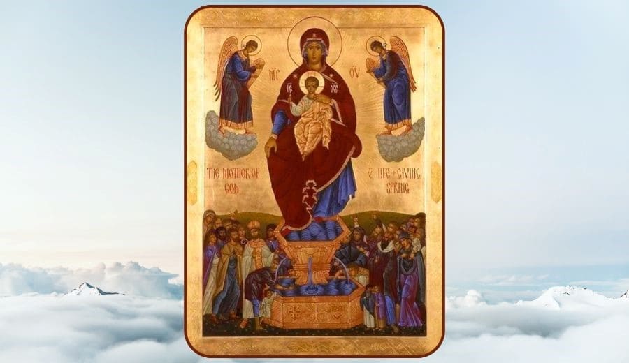 Ikone der Allhl. Gottesgeb&auml;rerin &ldquo;Lebenspendende Quelle&rdquo;
