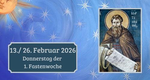 Donnerstag der ersten Fastenwoche 2026