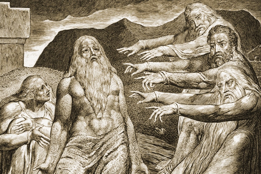 Engraving of Job reproached by his friends