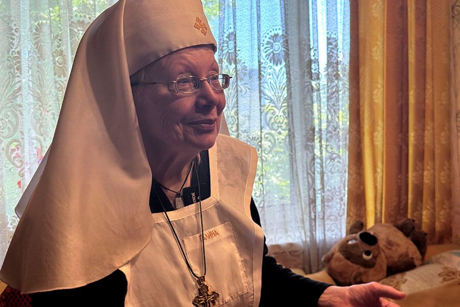 Sister of mercy Galina at home