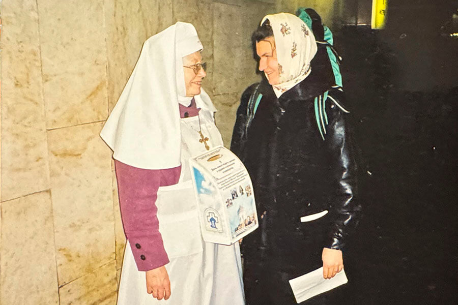 Sr Galina with a woman