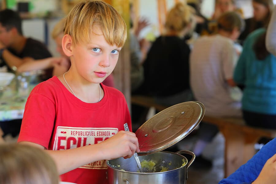meal in the summer camp