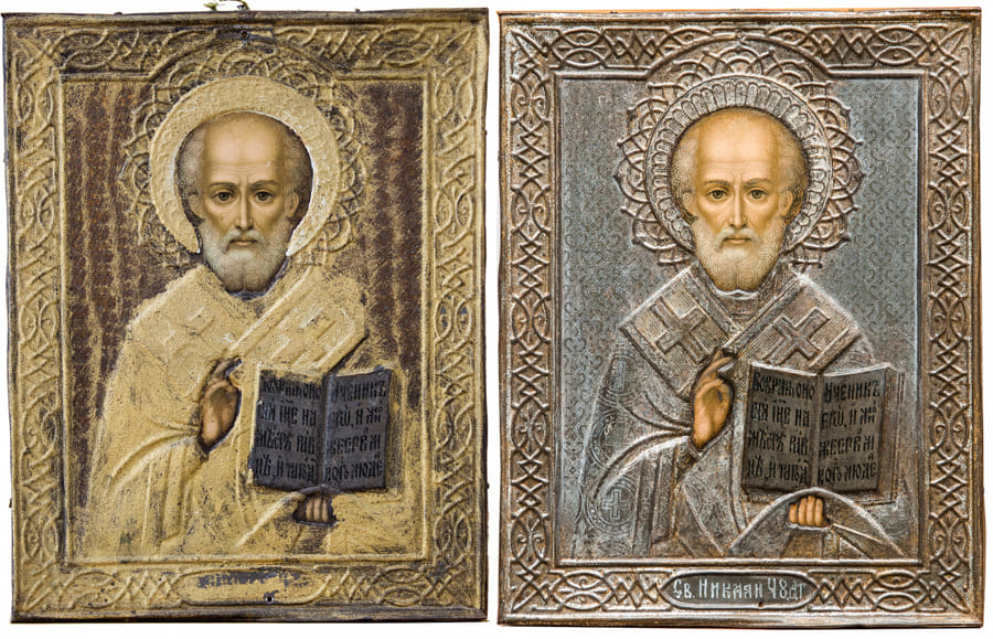 icons printed on metal