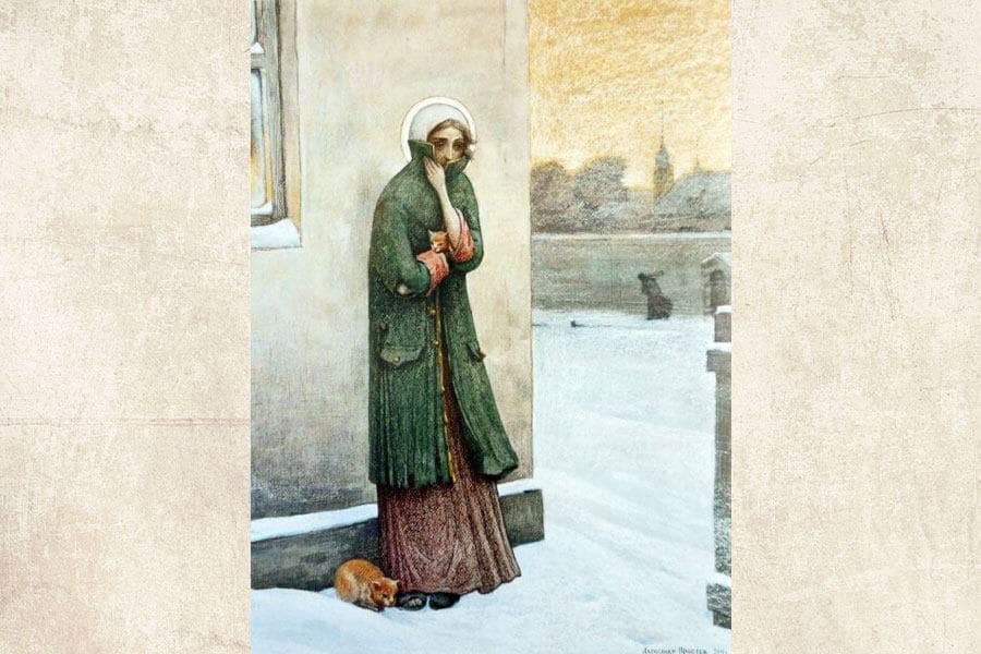 Blessed Xenia in the frost