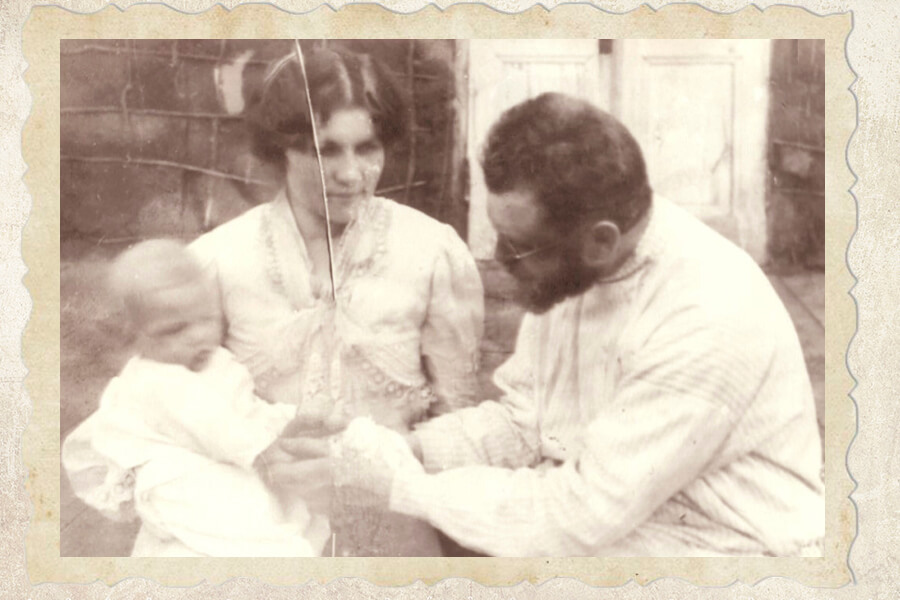 Valentin Feliksovich consulting with his wife