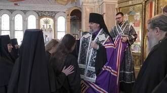 Bishop Ignatius Performed Tonsures in Our Convent