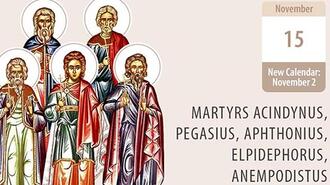 Martyrs Acindynus, Pegasius, Aphthonius, Elpidephorus, Anempodistus